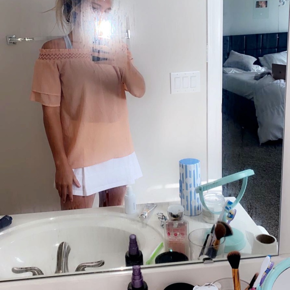 Pink off the shoulder top size S